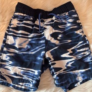 GAP Navy and White Wave Pattern Board Shorts